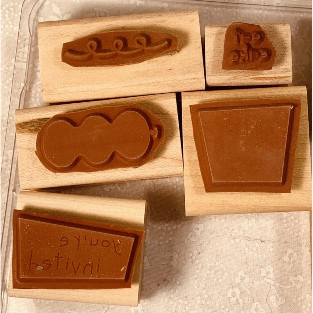 STAMPIN' UP! EAT CAKE 8 WOOD MOUNTED Rubber Stamps 2006 BIRTHDAY